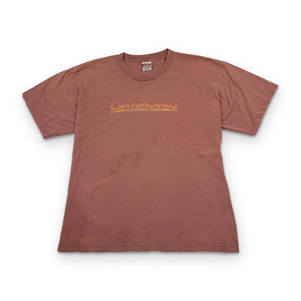 Vintage Canyonlands National Park T Shirt XXL Bayside Made in USA Terracotta 2XL